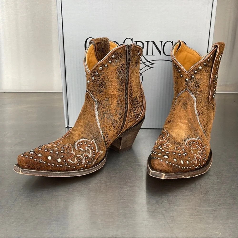 Old Gringo “Ilona short boots” in studded rust leather - Picture 5 of 10